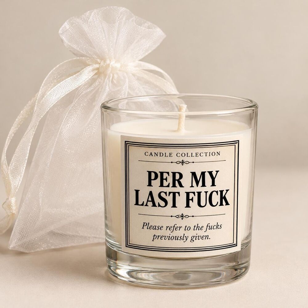 Per My Last F*ck Vanilla Scented Candle Glass Vase with Gift Bag - Picture 4 of 5